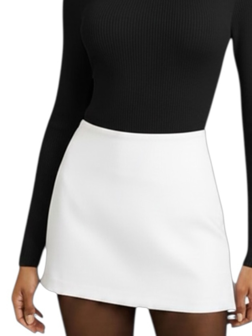 Express Editor High Waisted White Mini Skirt